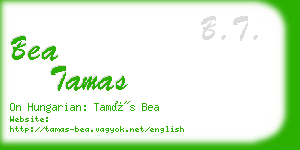 bea tamas business card